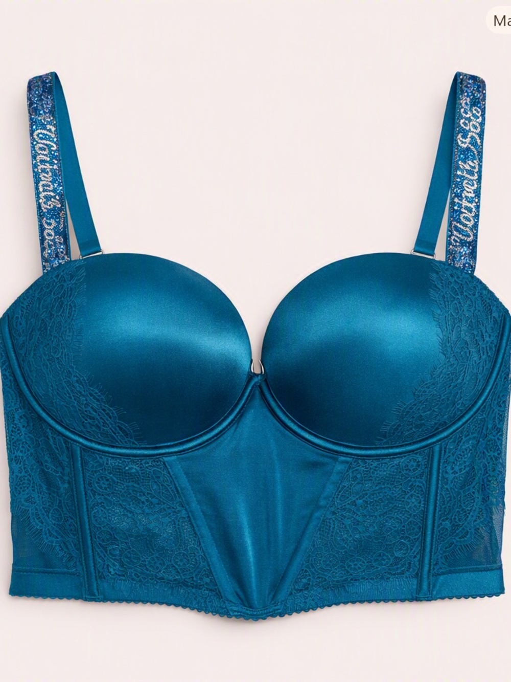 NWT Victoria's Secret Teal Longline Lace Bustier Bra